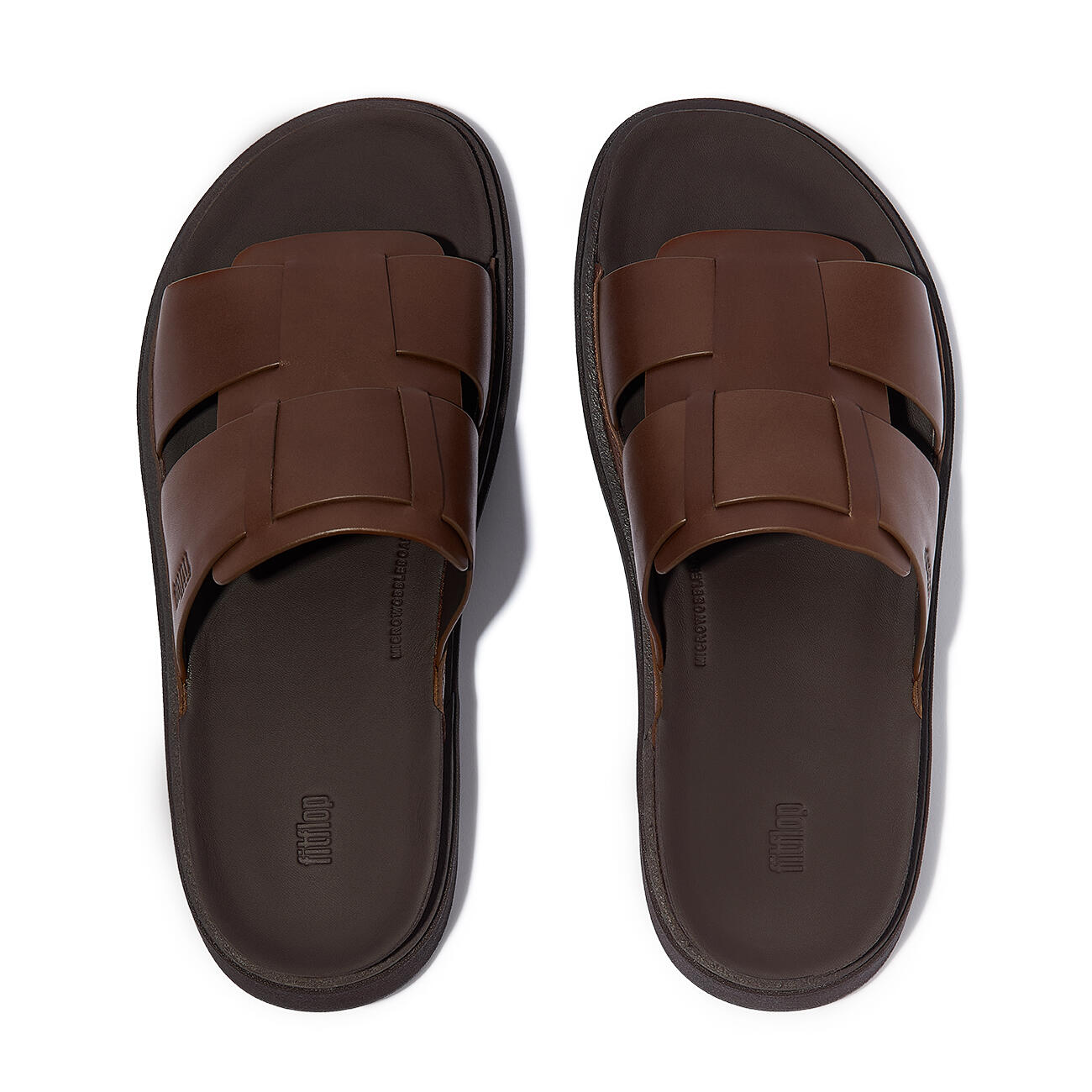FITFLOP FitFlop Gen-FF Mens Leather Fishmerman Slides  BRUIN 41 5/7