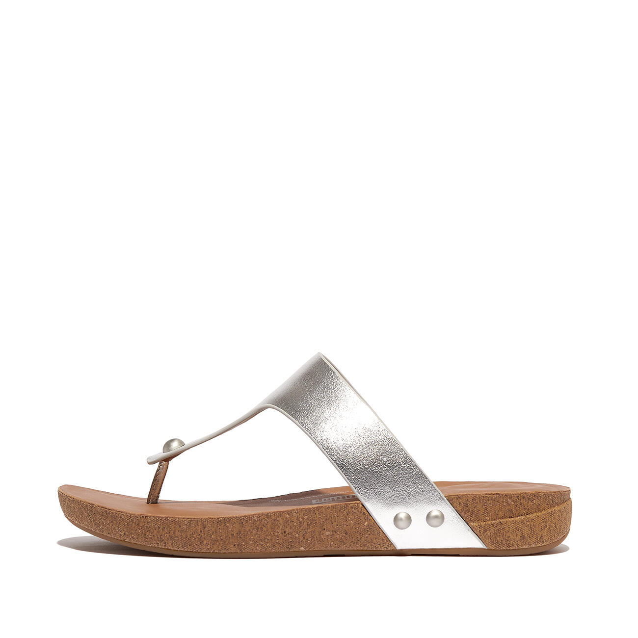 FITFLOP FitFlop Iqushion Metallic-Leather Toe-Post Sandals  ZILVER 39 4/7