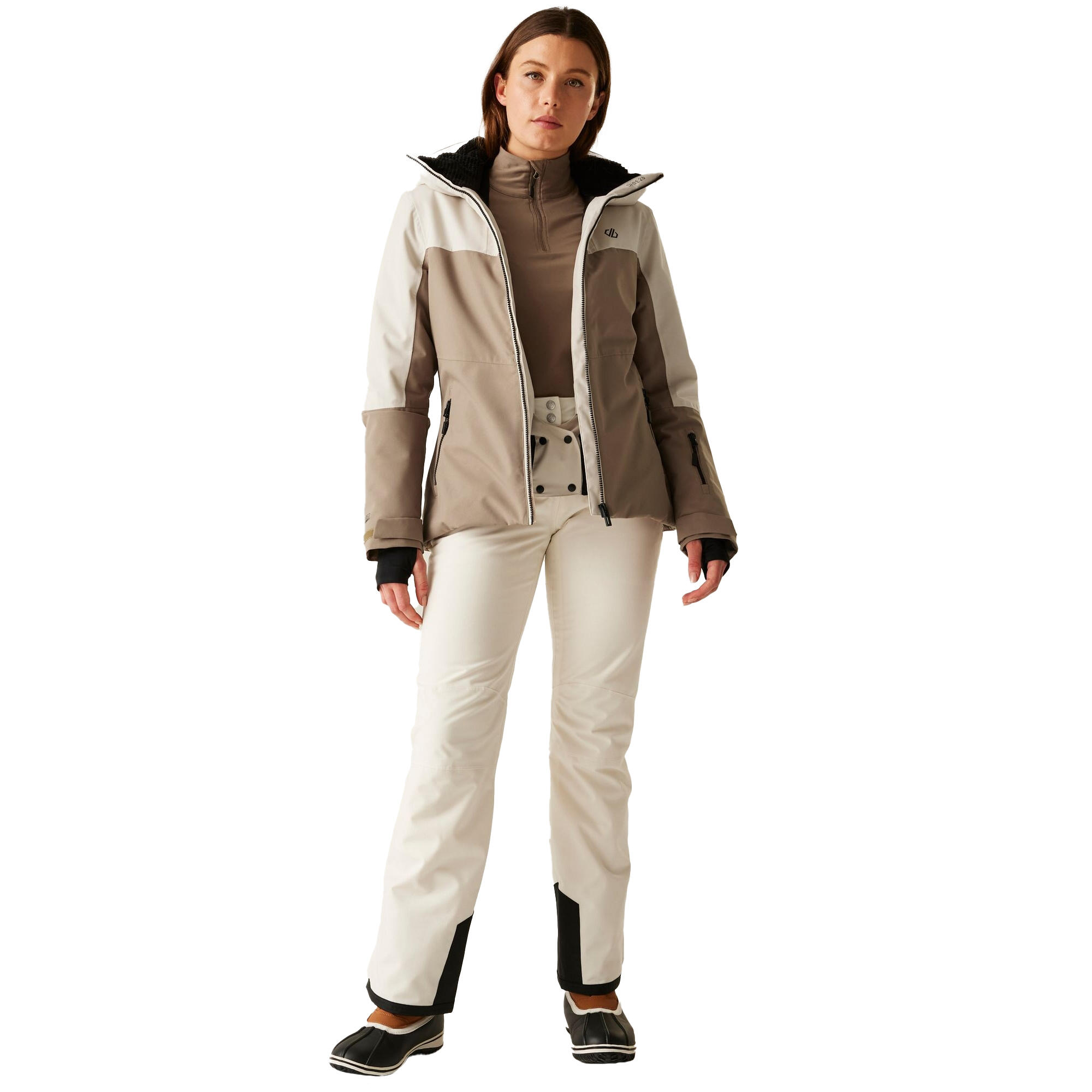 "Iced" Skijacke für , Wasserfest Damen Morgengrau/Pinienrinde 4/5