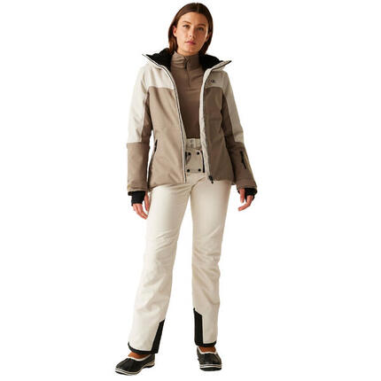 Blouson De Ski Imperméable ICED Femme (Noir / Bleu Sarcelle)