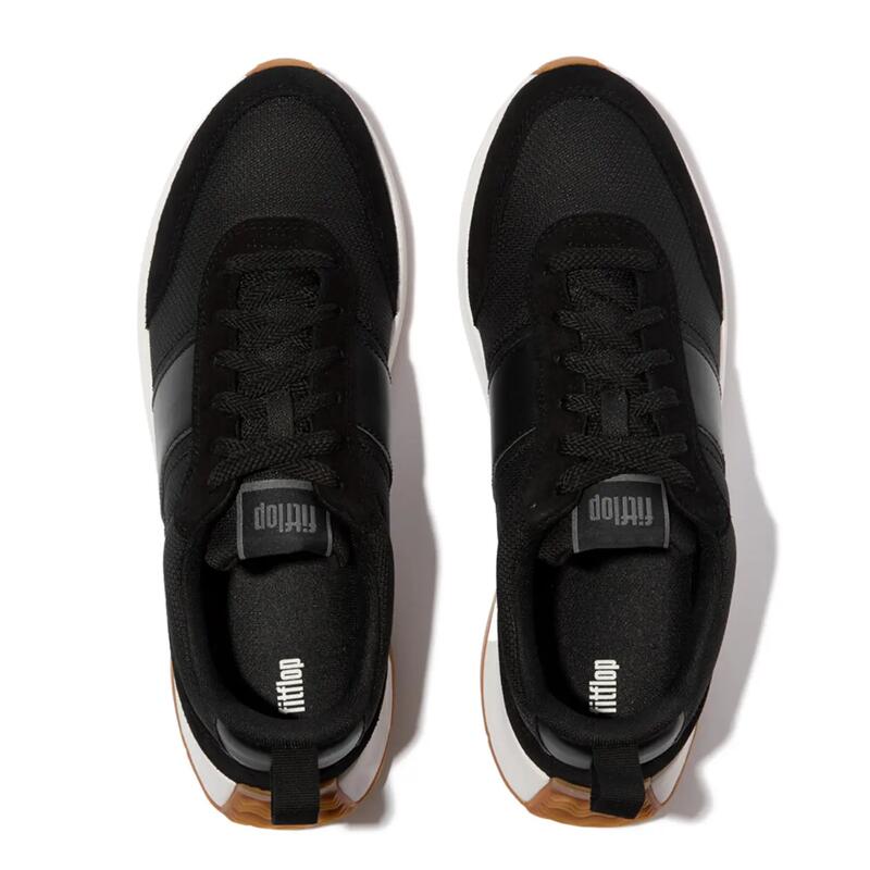 FITFLOP FitFlop F-Mode Flow Mens Suede-Mix Sneakers  ZWART 46