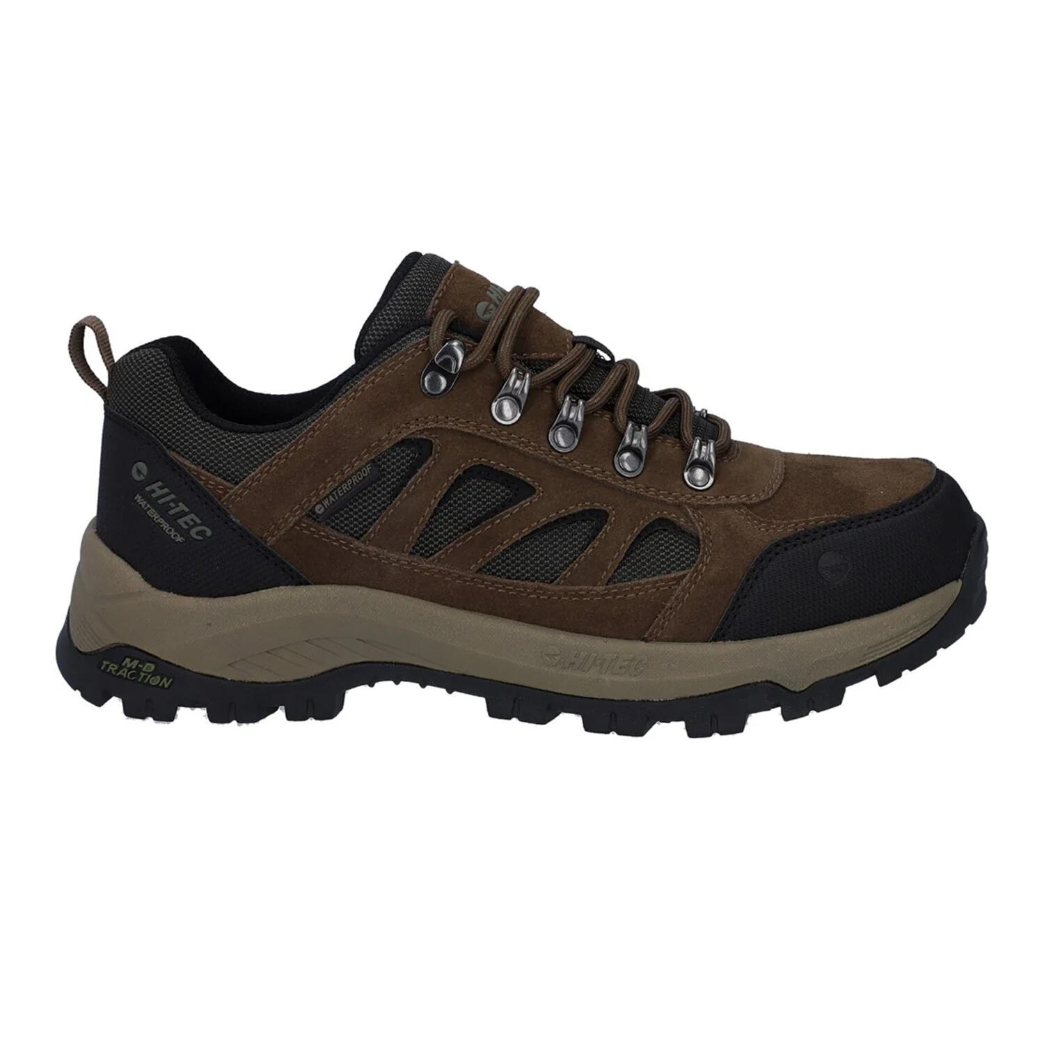 Mens Bandera Expedition Suede Low Walking Shoes (Smokey Brown/Khaki Green) 4/4