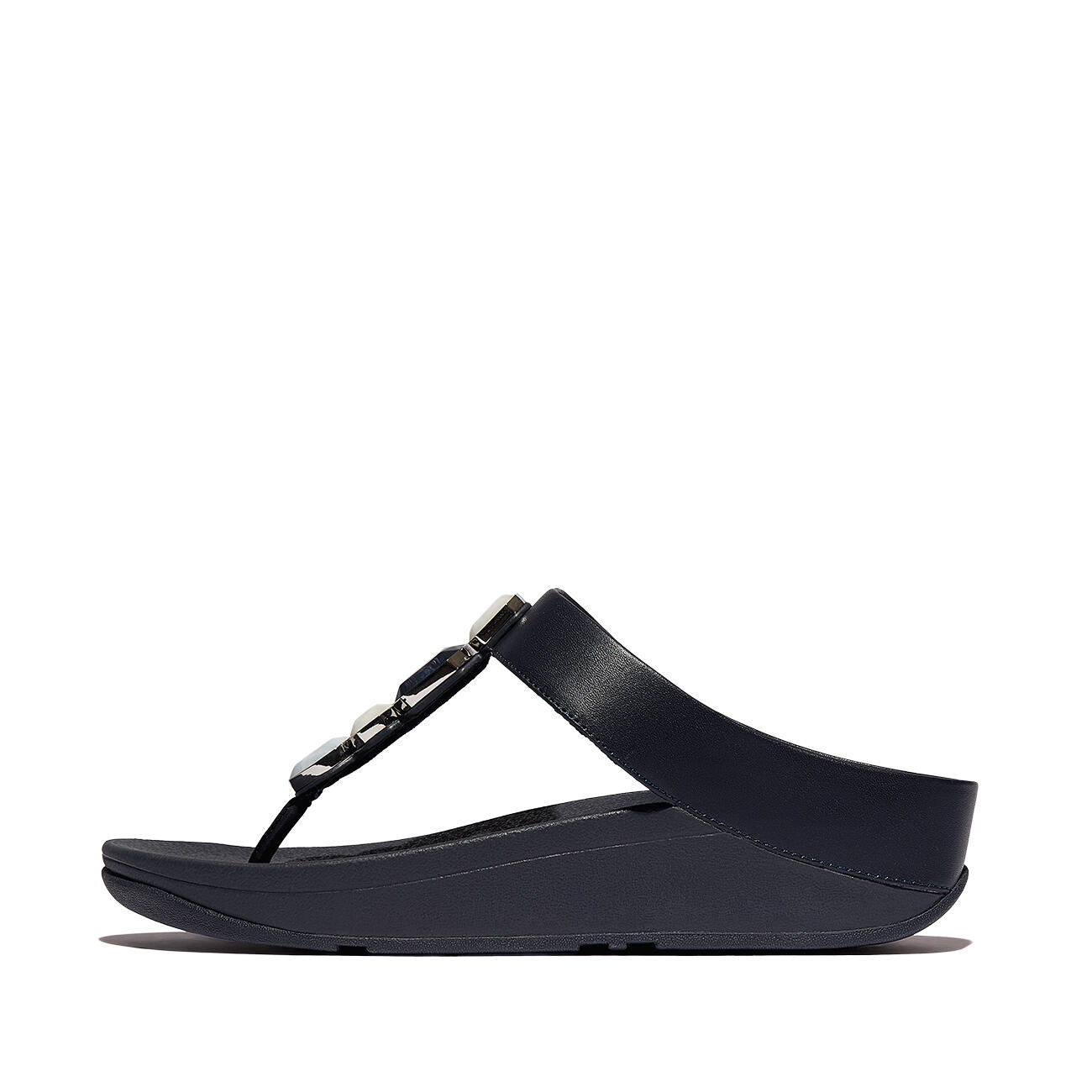 FITFLOP FitFlop Fino Multi-Stone Leather Toe-Post Sandals  MIDDERNACHTBLAUW 41 3/7