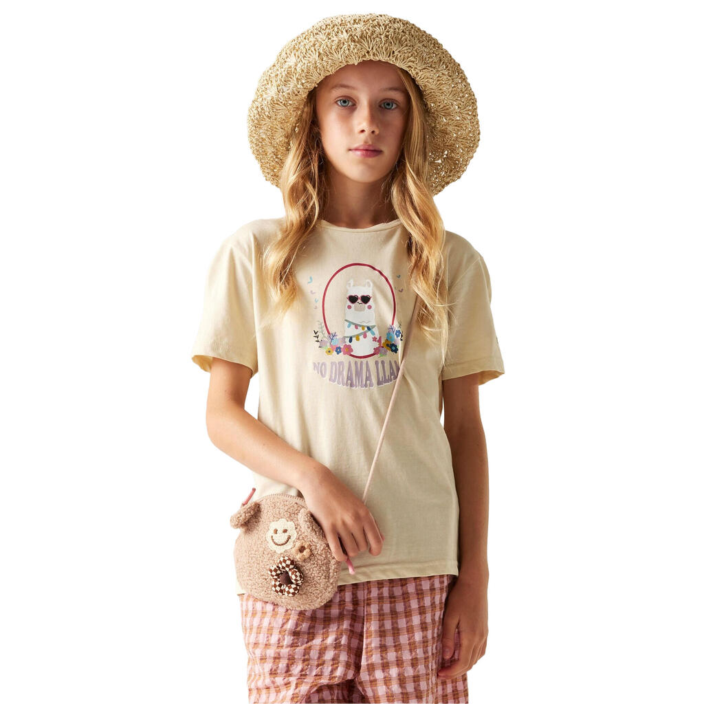 Childrens/Kids Trailblazer III Llama TShirt (Almond Milk)