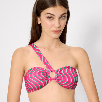 Top bikini estampado ondas copa B