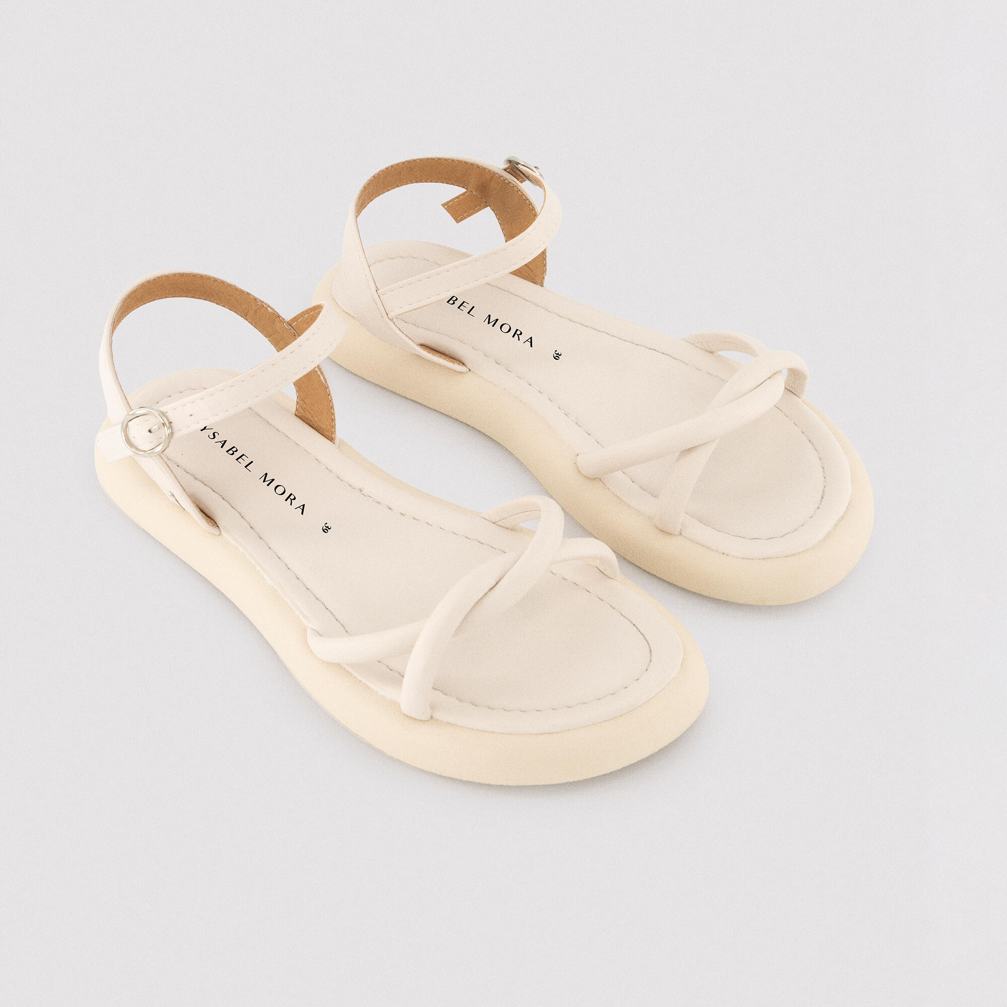 Sandalias casual marfil 2/3