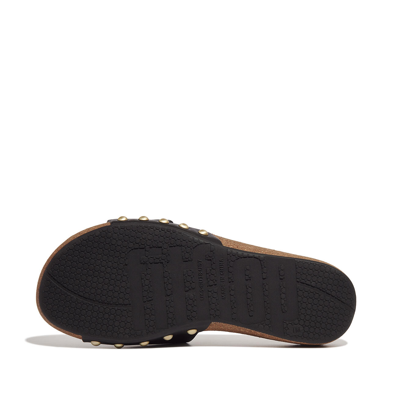 FITFLOP FitFlop Iqushion Adjustable Buckle Leather Slides  ZWART 38 4/7