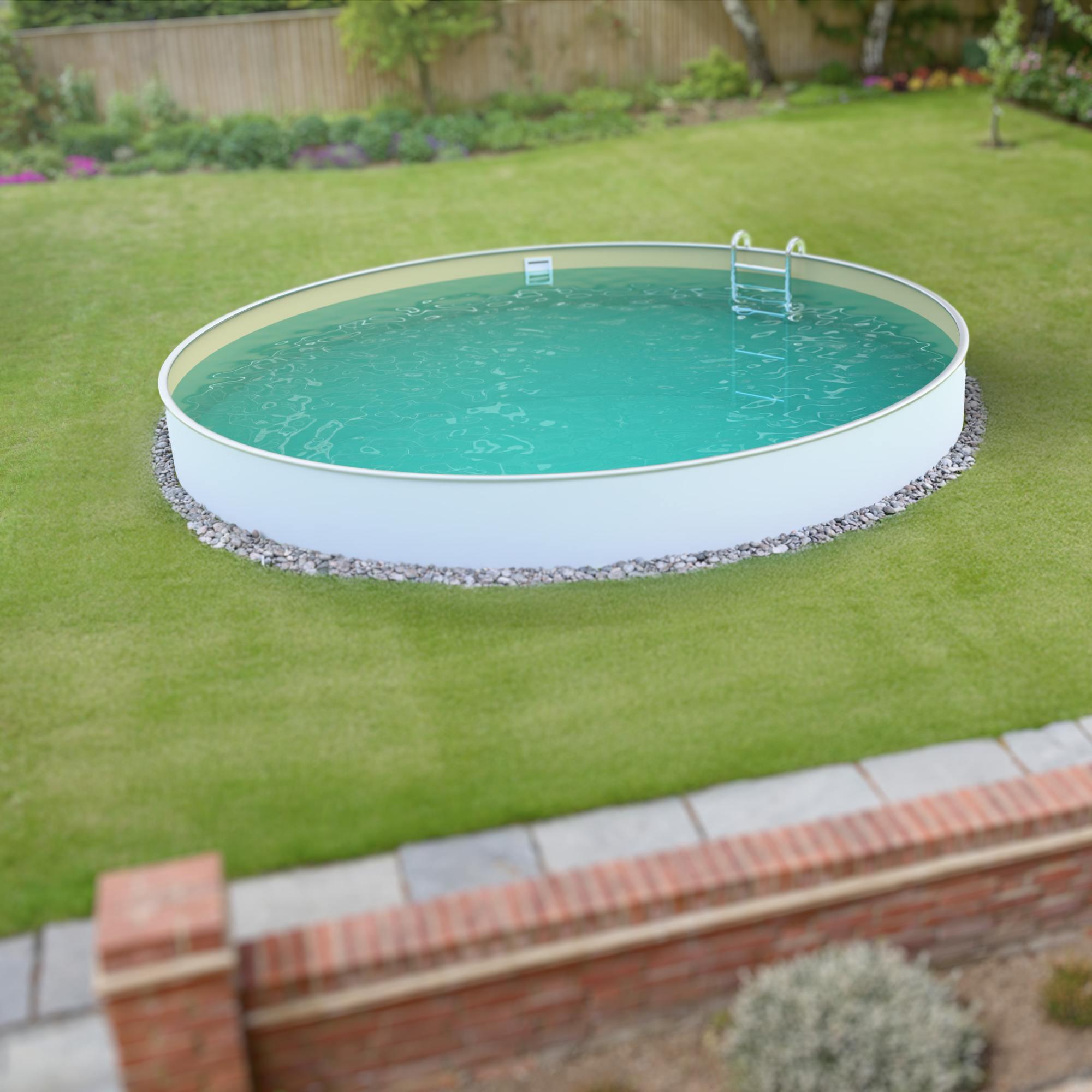 Fresh-Pool Profi Stahlwandpool Set rund, 420x150 cm, Stahl 0,8 mm
weiß, Folie 0, 3/7