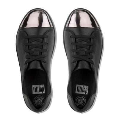 Fitflop f-sporty mirror-toe sneaker leather zwart 37