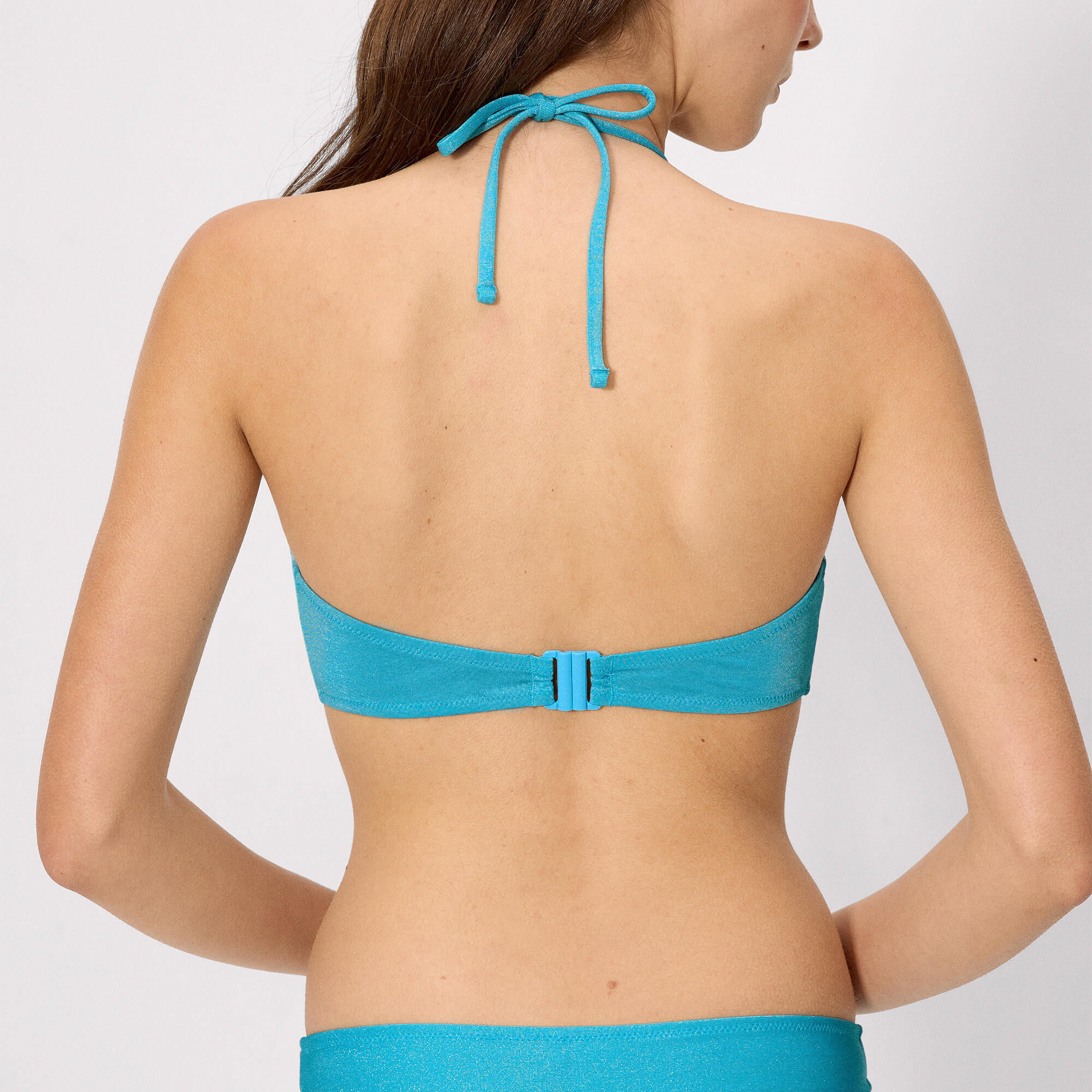 Haut de bikini bleu pailleté, bonnet B 2/4