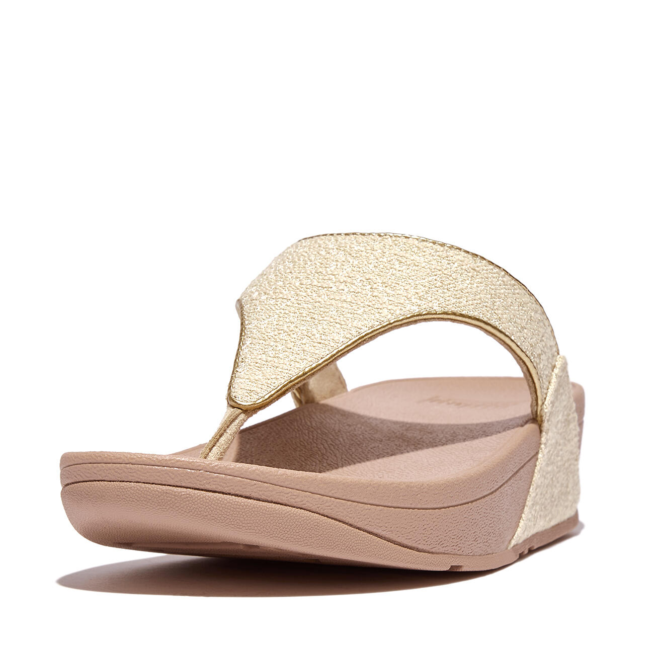 FITFLOP Lulu Shimmerweave Toepost Sandalen/Slippers  STEENBEIGE MIX 42 3/7