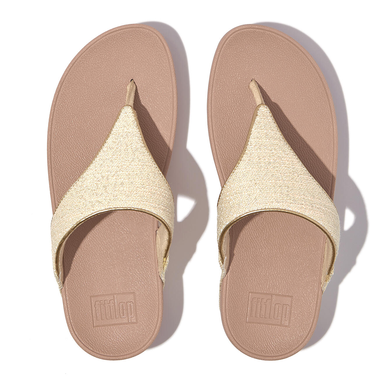 FitFlop Lulu Shimmerweave Toepost Sandalen/Slippers  STEENBEIGE MIX 42