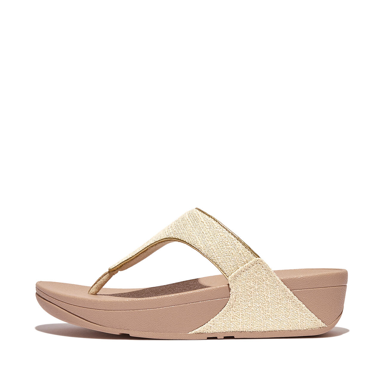 FITFLOP Lulu Shimmerweave Toepost Sandalen/Slippers  STEENBEIGE MIX 42 4/7