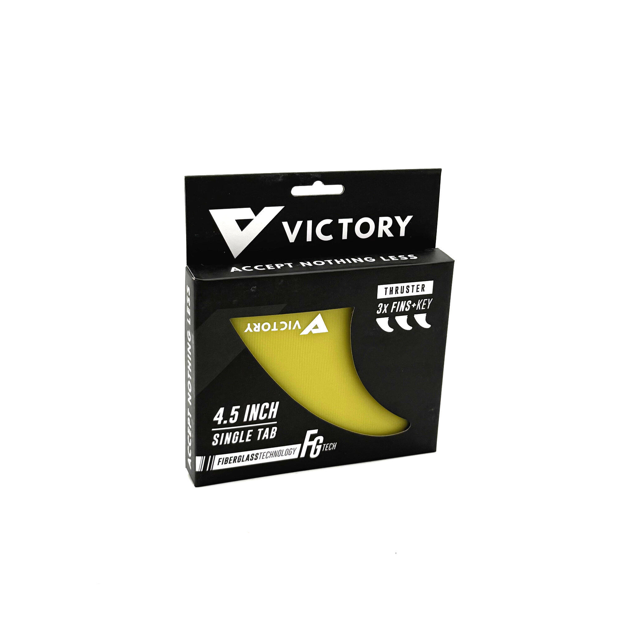 VICTORY - Thruster Fins Set Medium - Fiberglass - Futures Compatible - Yellow 2/3