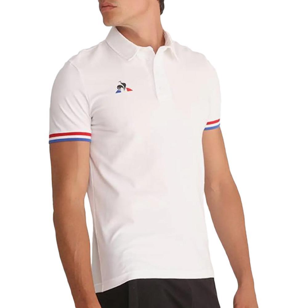 Men's Le Coq Sportif White Short Sleeve Presentation Polo Shirt
