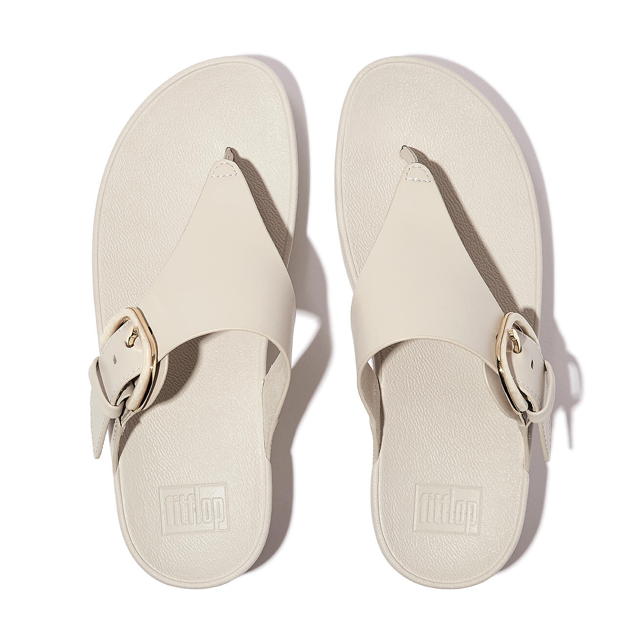 FITFLOP FitFlop Lulu Resin-Buckle Leather Toe-Post Sandals  BEIGE PARIJS 42 5/7