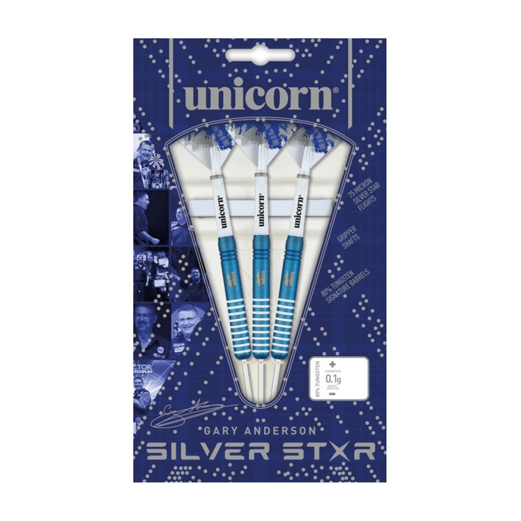 Silver Star Tungsten Darts (Silver/Blue/White) 2/2