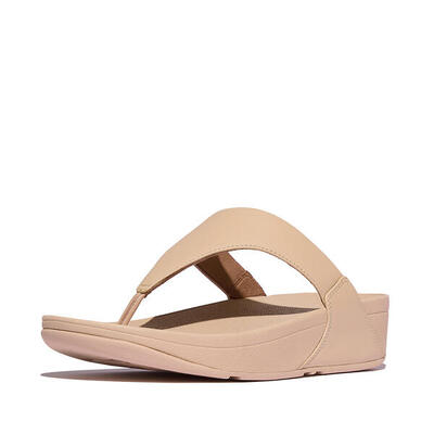 Fitflop lulu lederen teenslipper - microwobbleboard-zool technologie kurkuma 39