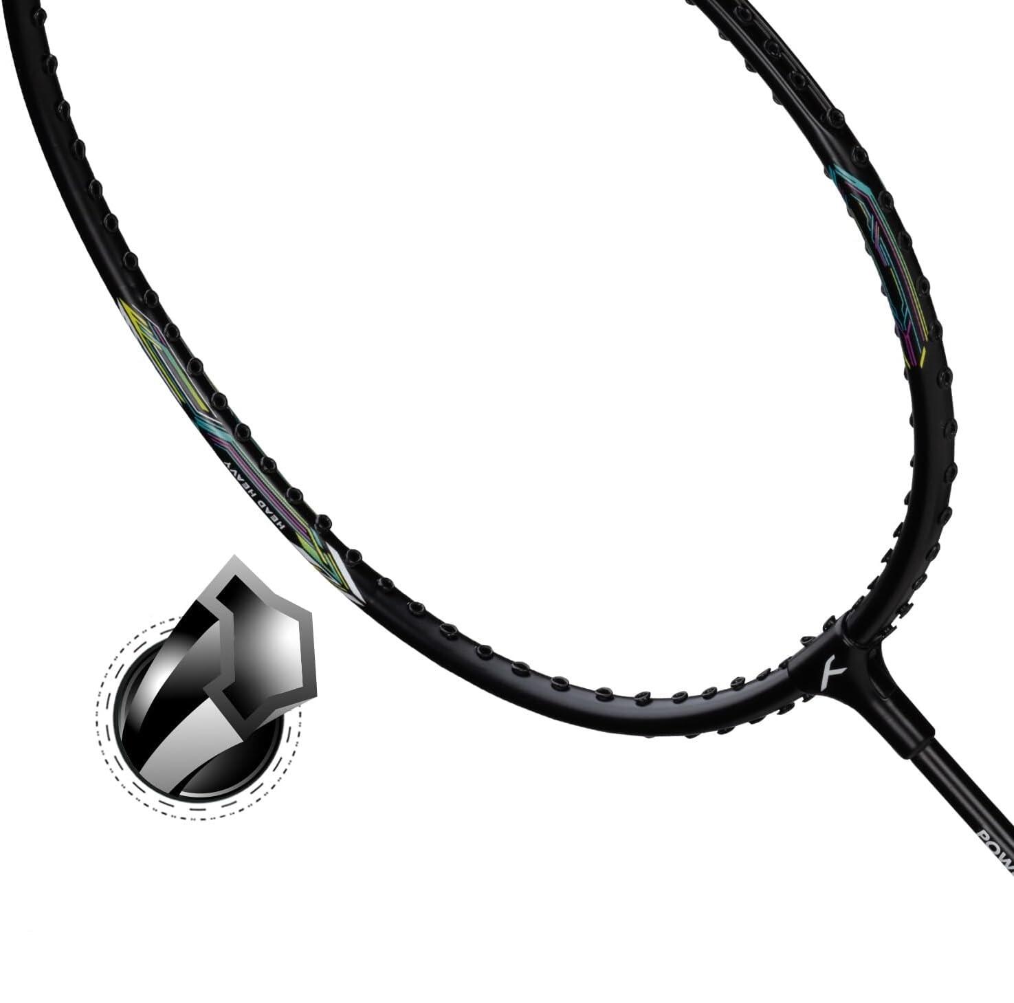 Badmintonschläger (2er-Pack) – Powertek 200 für Anfänger Schwarz 6/7