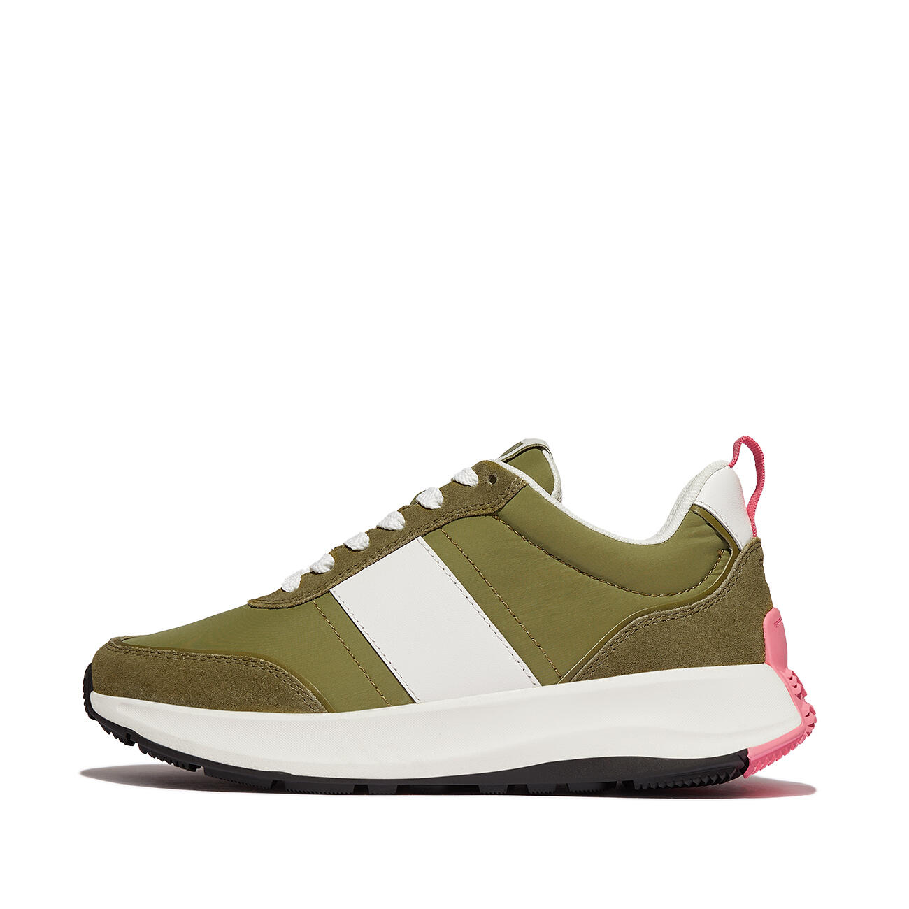 FITFLOP FitFlop F-Mode Flow Sneaker - Nylon & Suede Mix  MOSGROEN 36 3/7