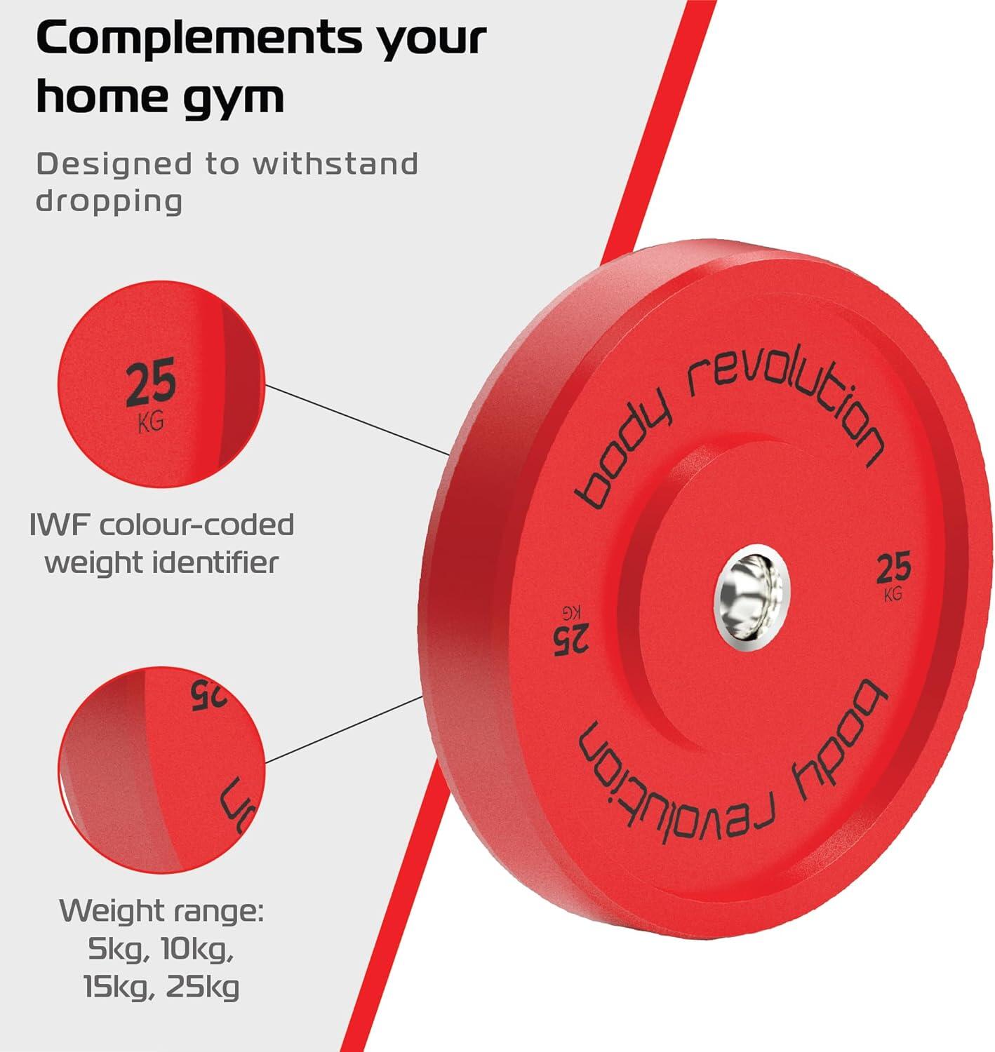 Body Revolution Olympic Bumper Plates Color 25kg para 3/6
