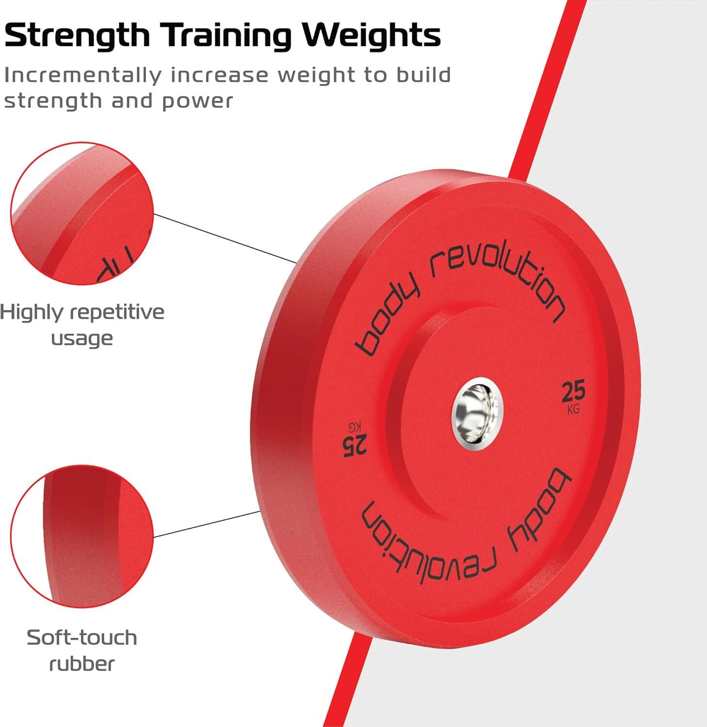 Body Revolution Olympic Bumper Plates Color 25kg para 4/6