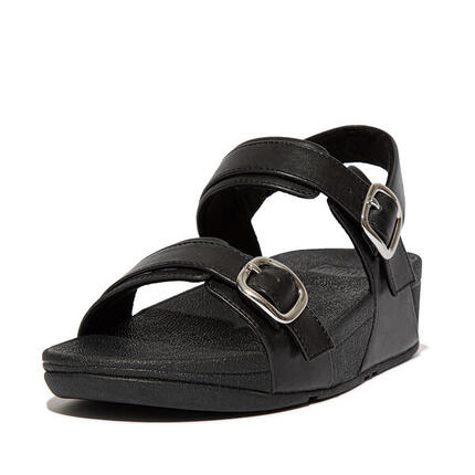 FITFLOP Lulu Adjustable Sandal - Leather GEHEEL ZWART 36
