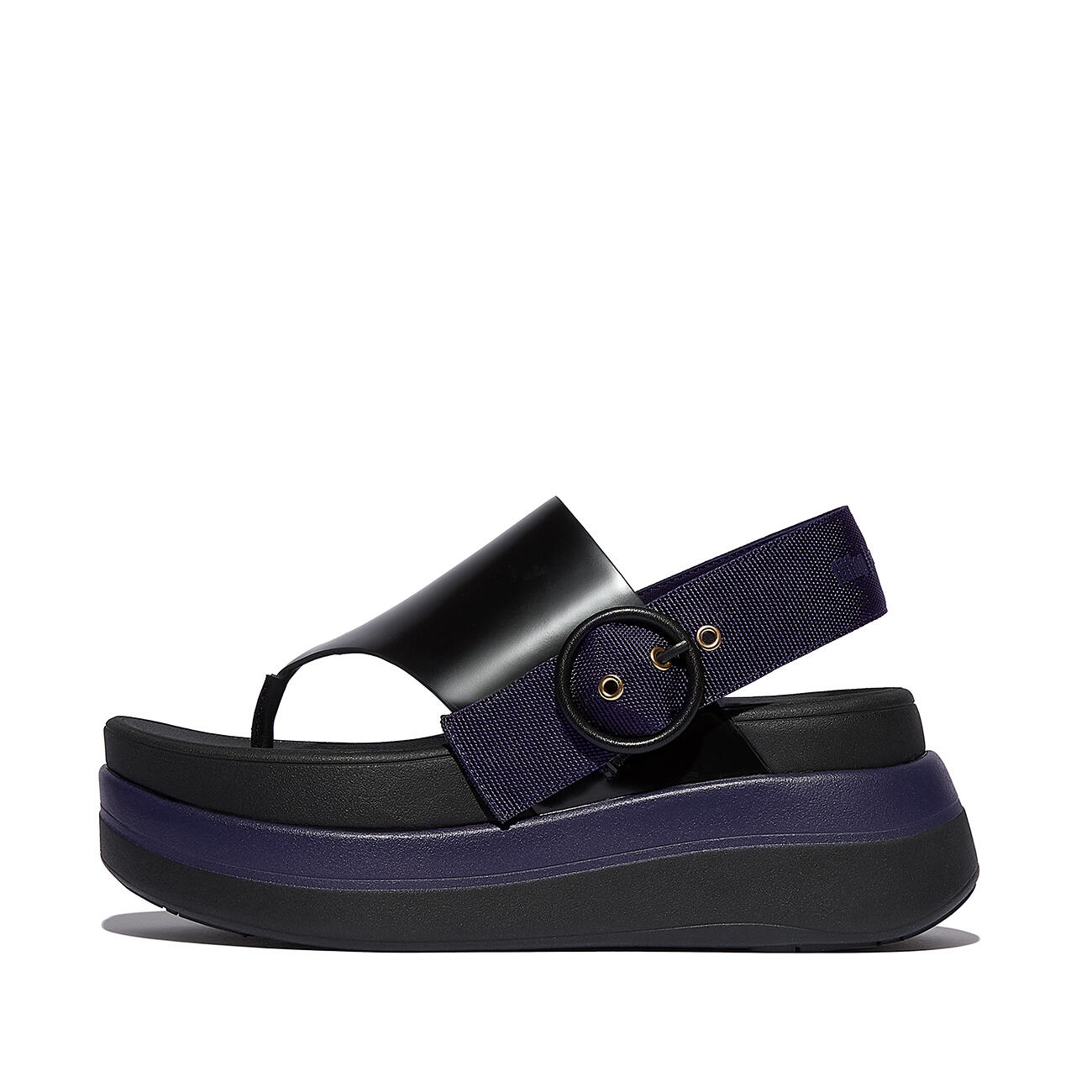 FITFLOP FitFlop F-Mode X Roksanda Leather/Webbing Sandals  ZWART/INKT 40 3/7