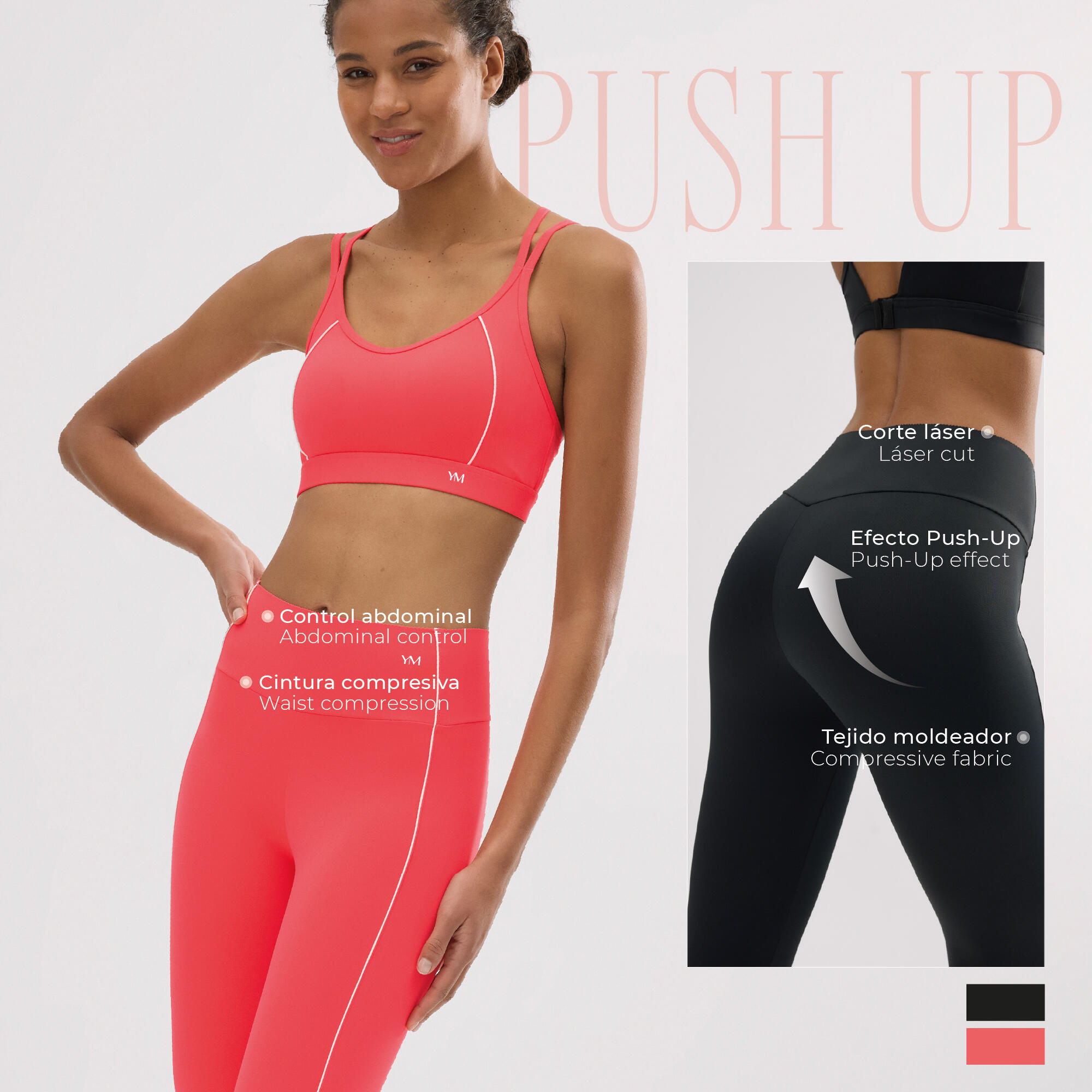 Leggings deportivos Compressive largos efecto push-up negro 6/6