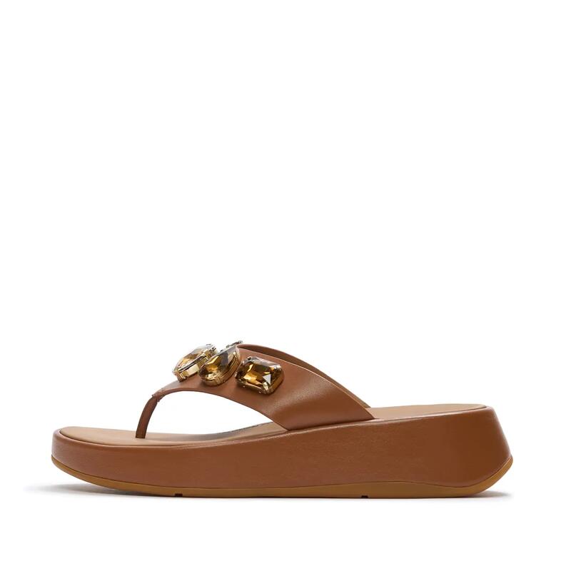 FITFLOP FitFlop F-Mode Ultra-Jewel Leather Toe-Post Sandals  BRUIN 36