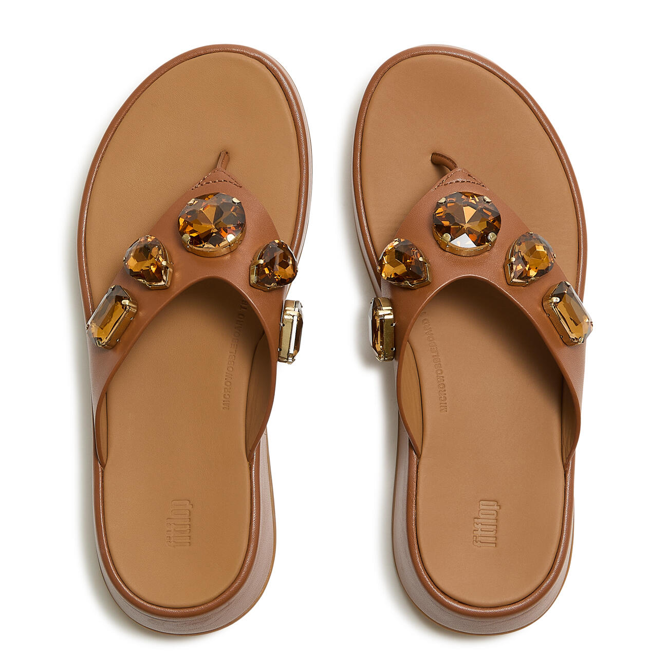 FitFlop F-Mode Sandales à bride avant en cuir Ultra-Jewel 5/7
