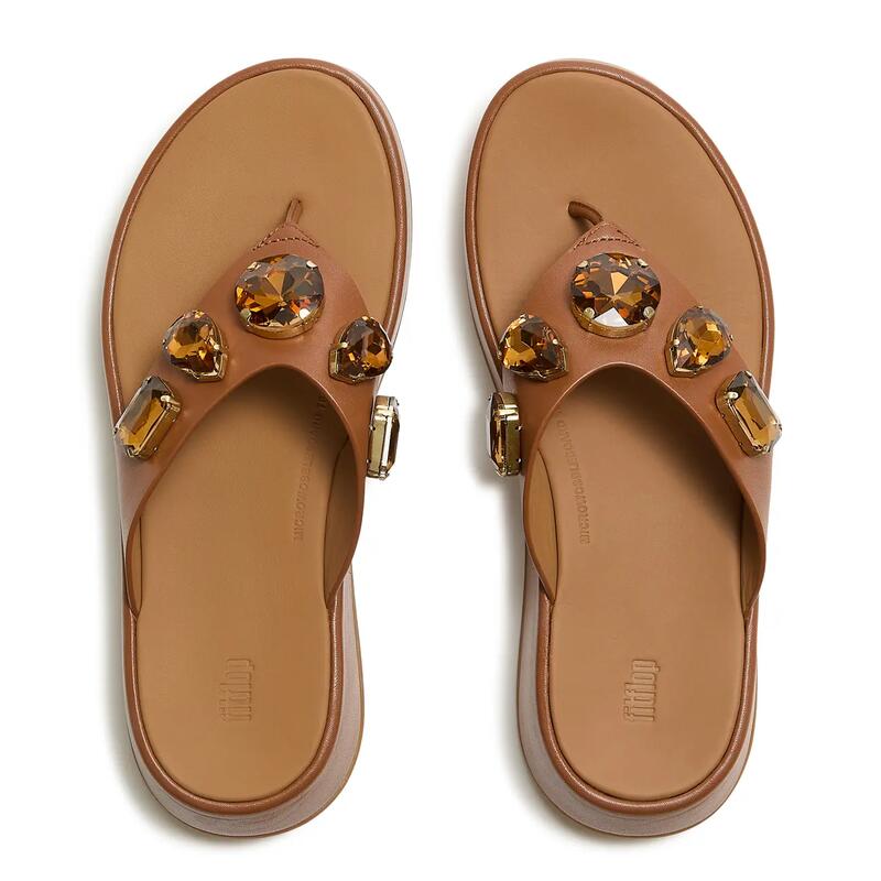 FITFLOP FitFlop F-Mode Ultra-Jewel Leather Toe-Post Sandals  BRUIN 36
