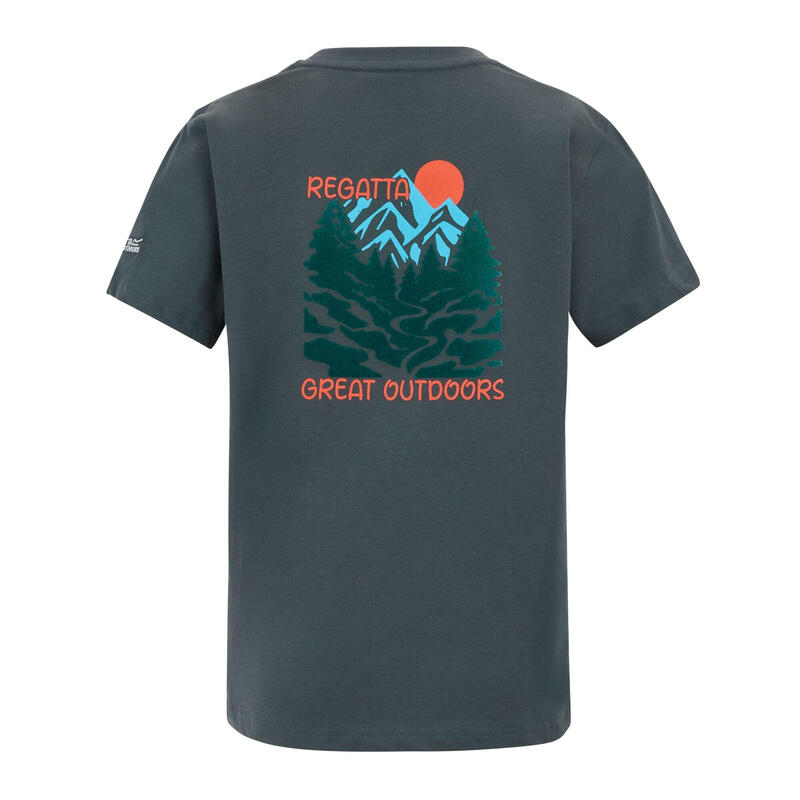 Tricou Drumeții În Natură Regatta Bosley Înapoi Imprimeu Mountain Scene Copii