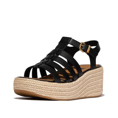 Fitflop fitflop platfforms espadr. leather fisherman wedge sandals diepbruin 41