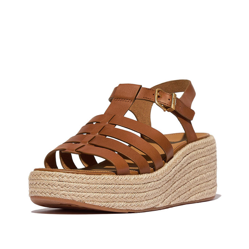 FITFLOP FitFlop Platfforms Espadr. Leather Fisherman Wedge Sandals  DIEPBRUIN 36