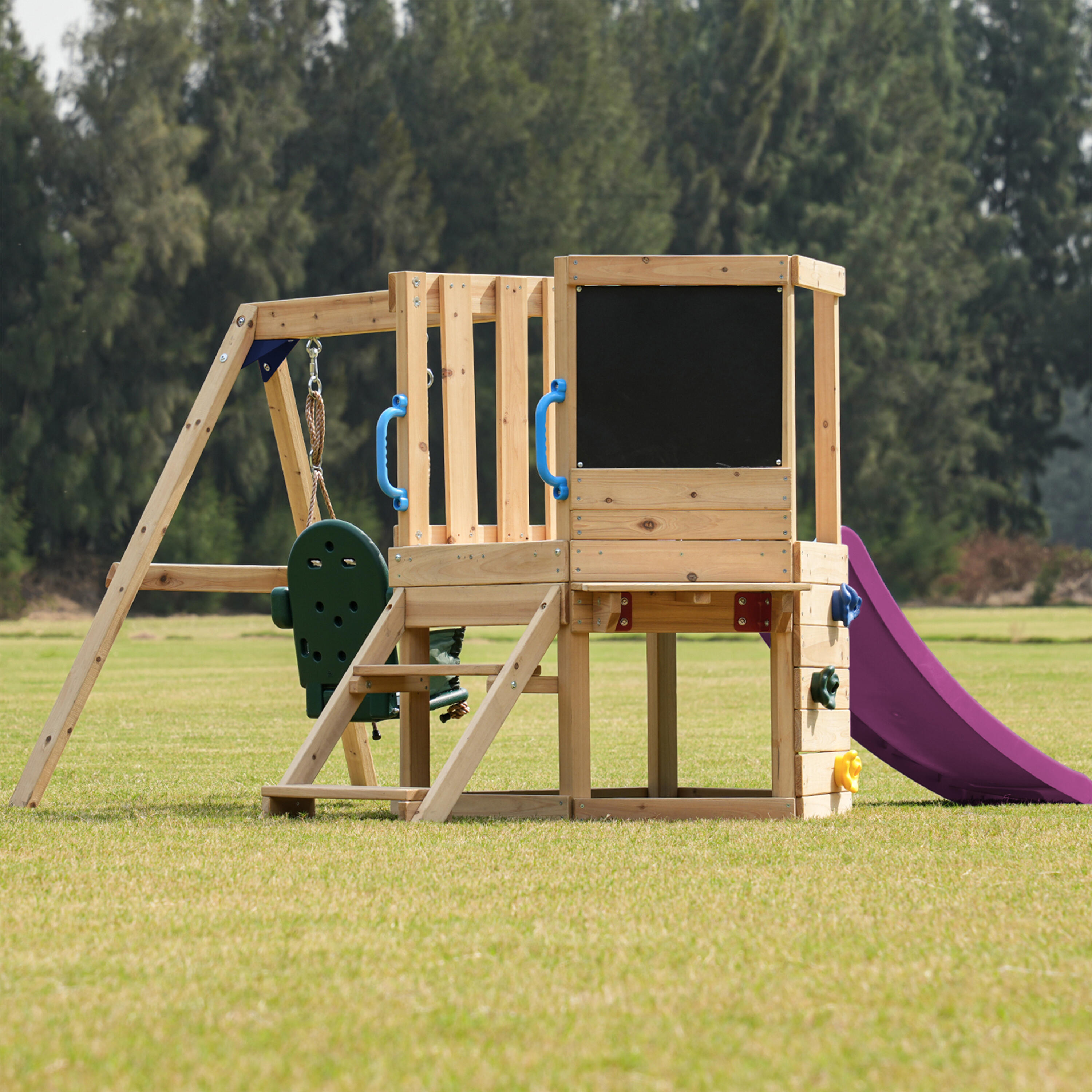 Mini Spielturm mit Babyschaukel - AXI Timo - Lila Rutsche 5/7