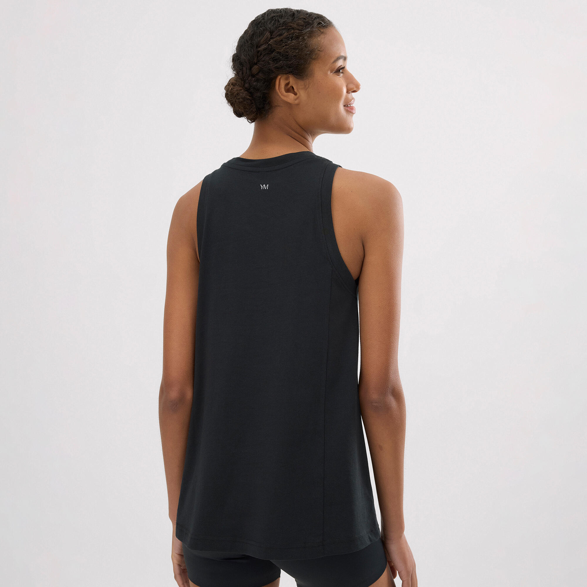Débardeur de sport en coton noir 2/4