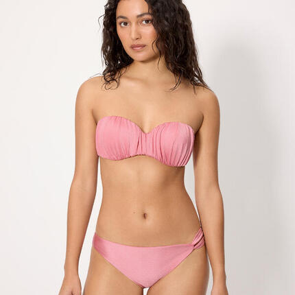 Ensemble bikini bandeau rose pailleté, bonnet B