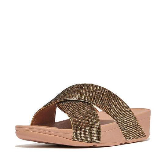 FITFLOP Lulu Cross Slide - Glitterball ZILVER 40