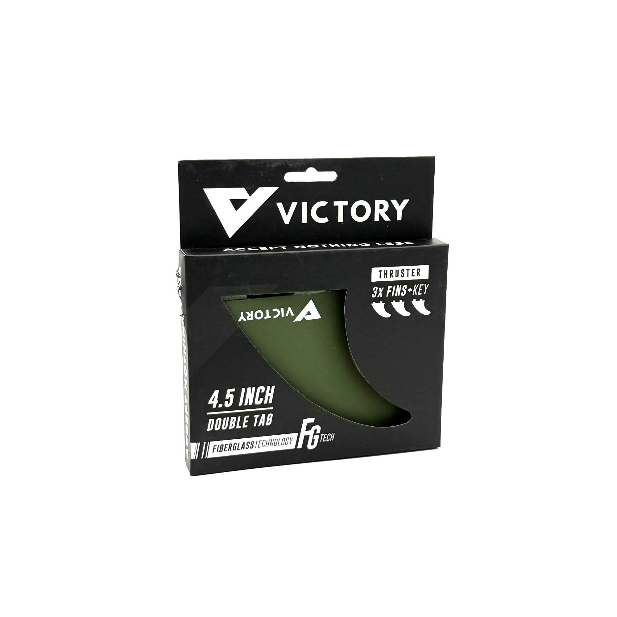 VICTORY - Thruster Fins Set Medium - Fiberglass - FCS Compatible - Khaki 2/3