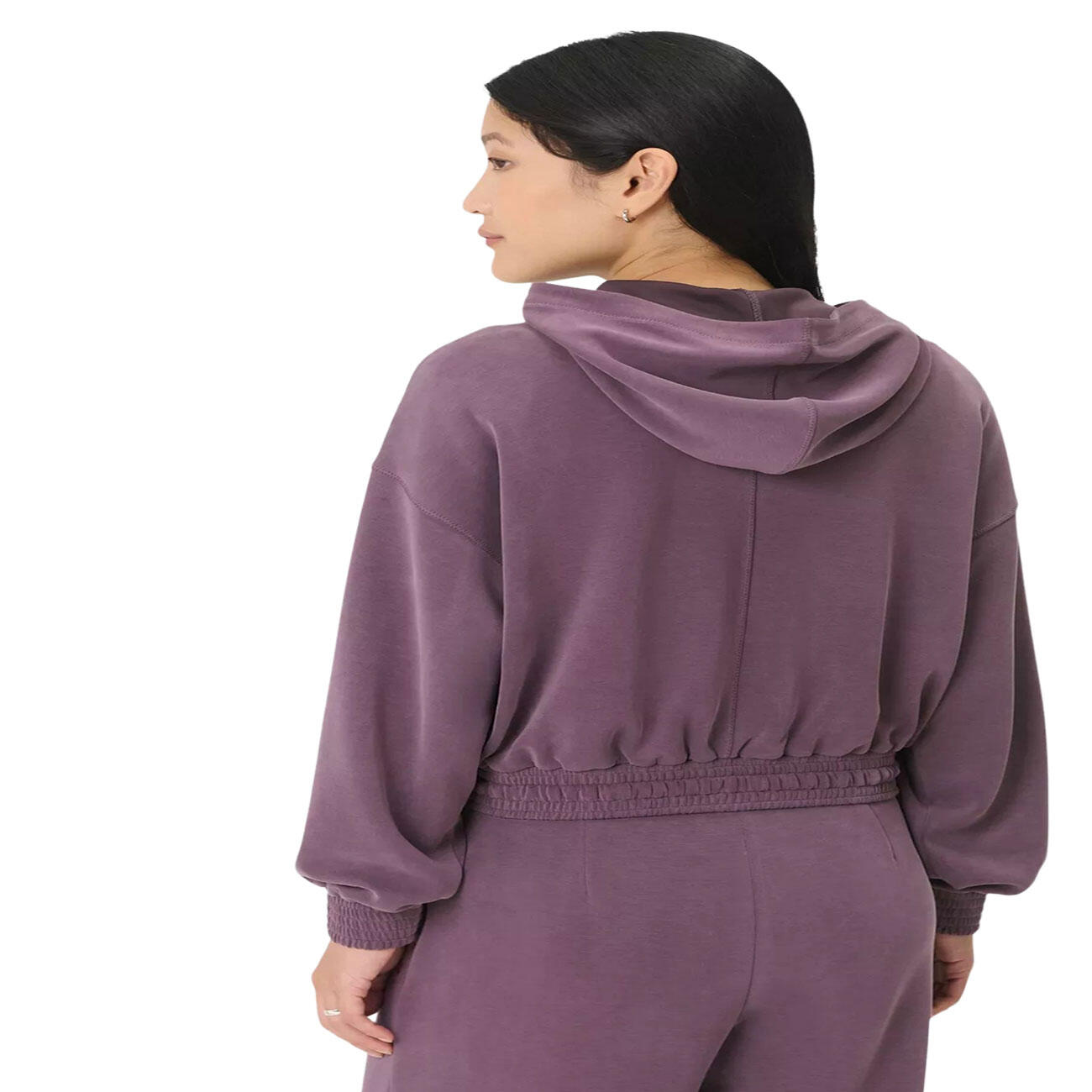 SWEATY BETTY Sand Wash Ultrazacht Cropped Hoodie  DONKERPAARS S 4/7