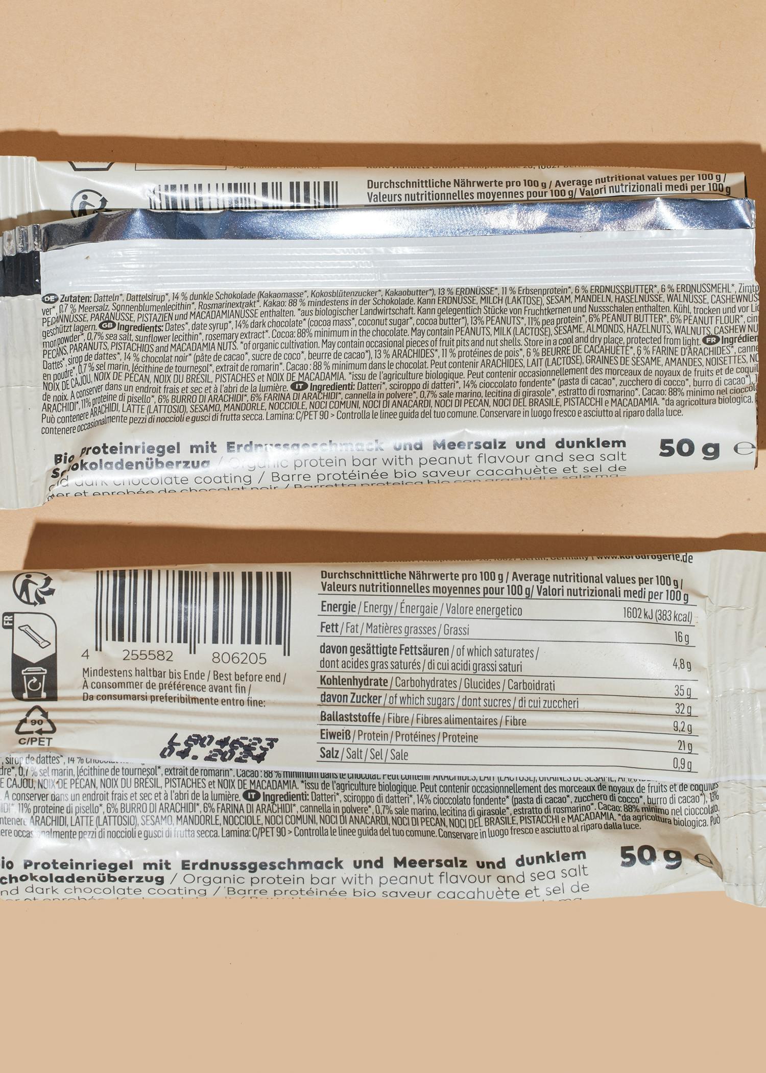 Barre protéinée vegan cacahuètes salées bio 12 x 50 g 4/6