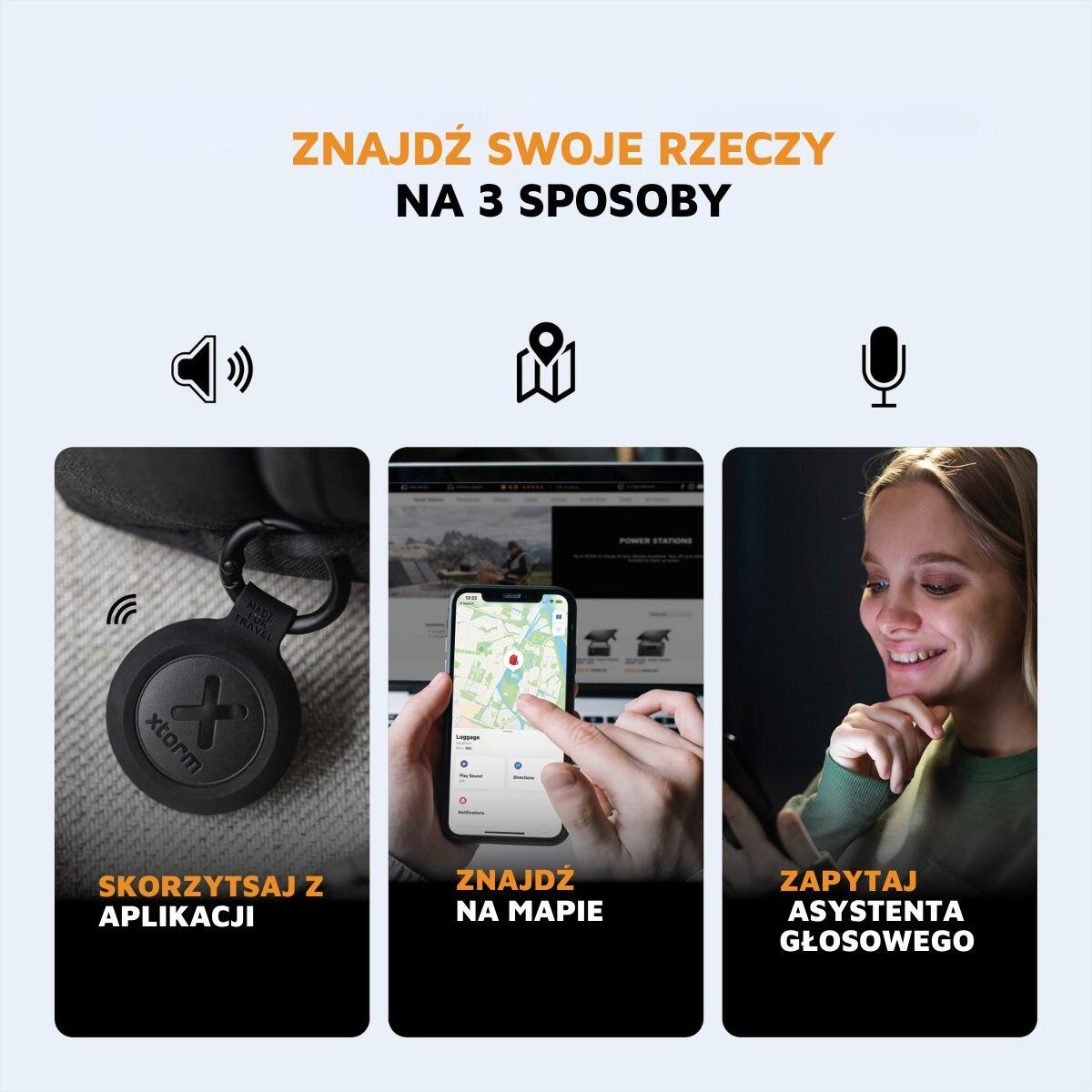 XTORM Lokalizator (Apple iOS & Android) czarny Zestaw 3 pak 3/7