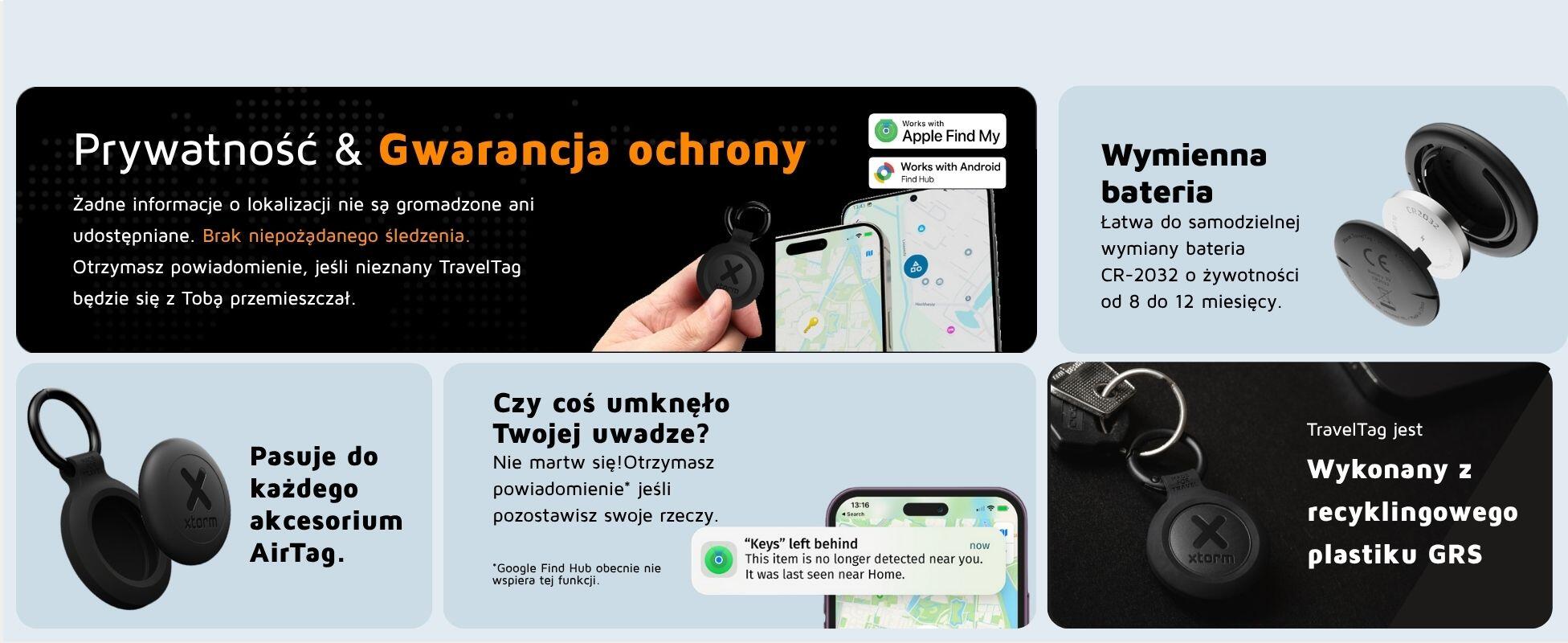 XTORM Lokalizator (Apple iOS & Android) czarny Zestaw 3 pak 7/7