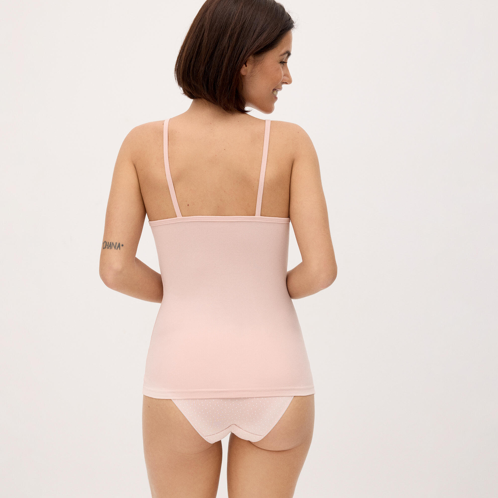 Camiseta tirantes interior algodón rosa 2/3