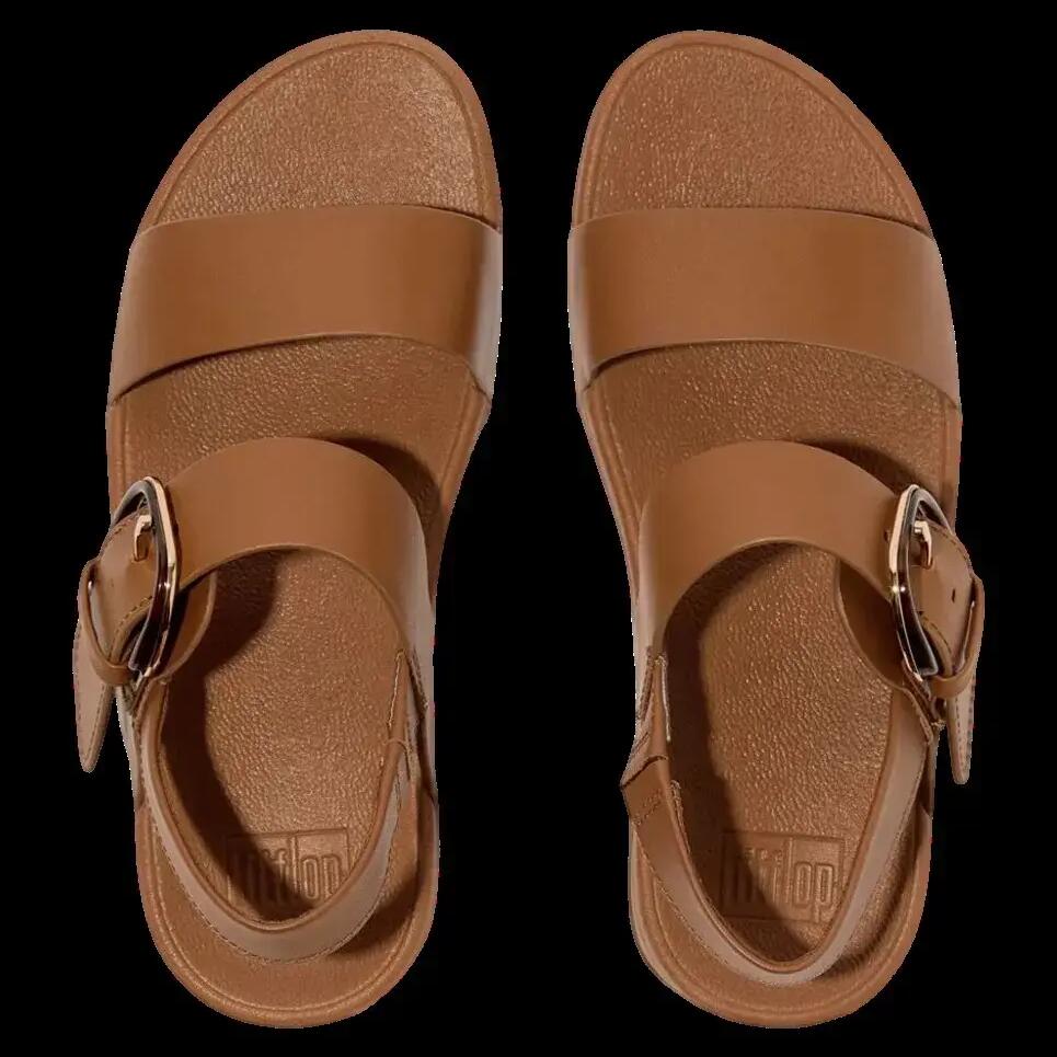 FitFlop Lulu Resin-Buckle Leather Back-Strap Sandals