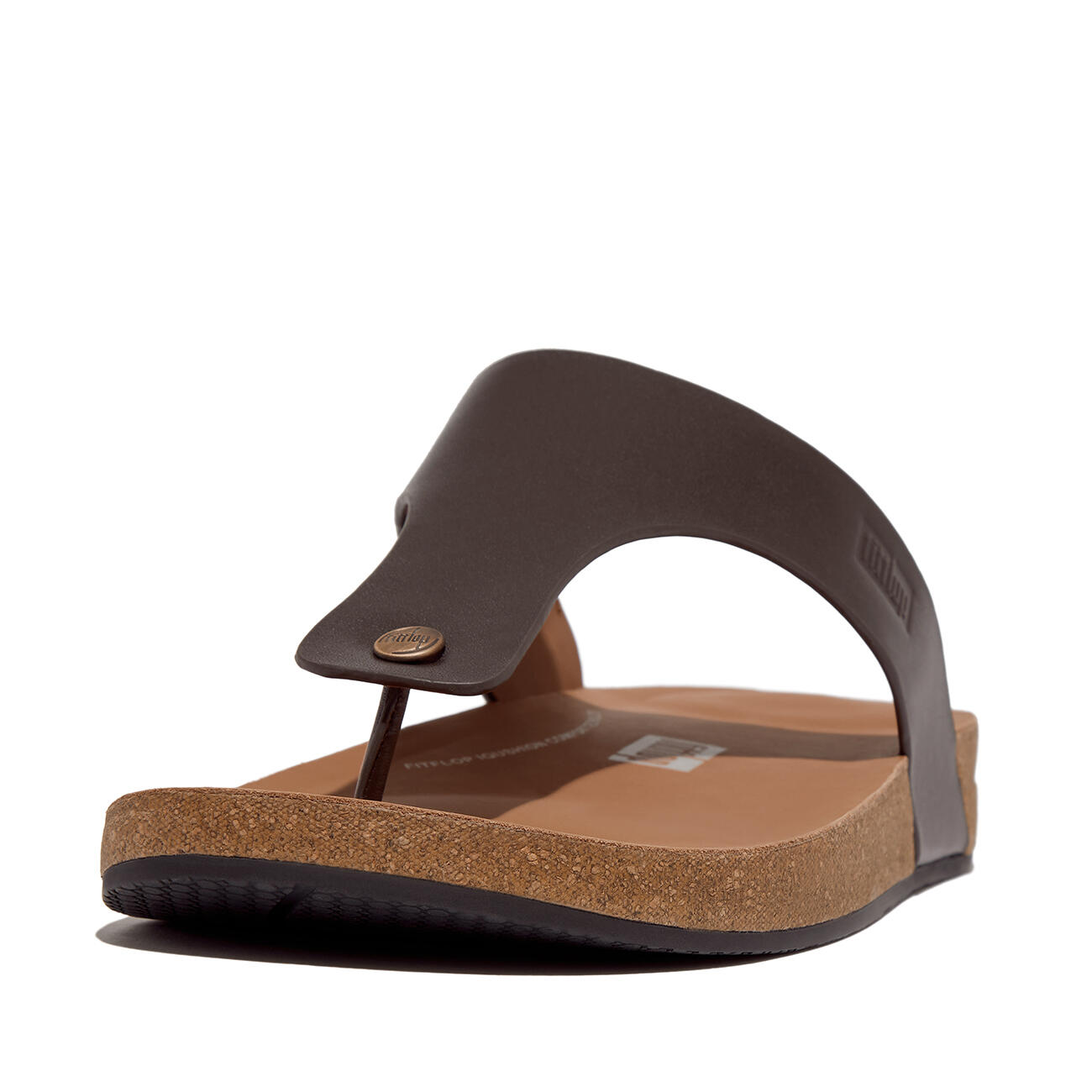 FITFLOP FitFlop Iqushion Men'S Leather Toe-Post Sandals  CHOCOLADEBRUIN 44 7/7