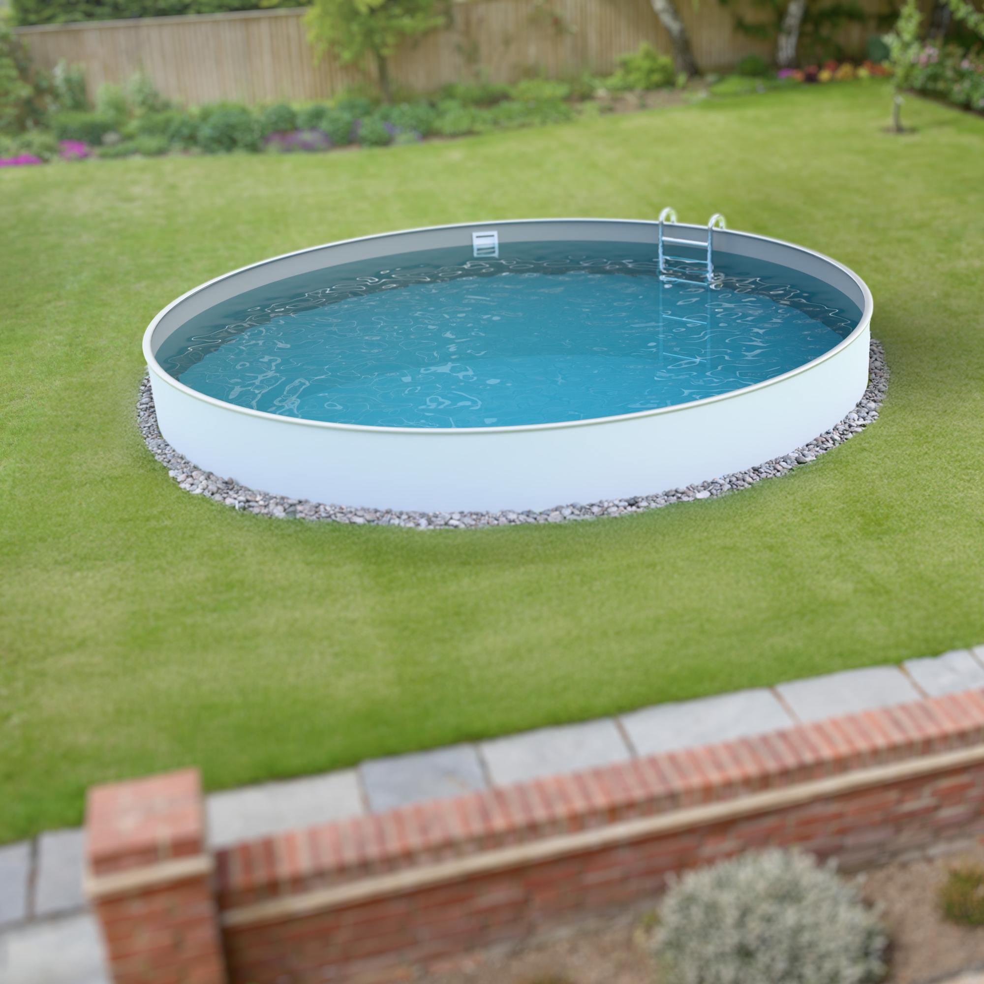 Fresh-Pool Profi Stahlwandpool Set rund, 420x150 cm, Stahl 0,8 mm
weiß, Folie 0, 3/7
