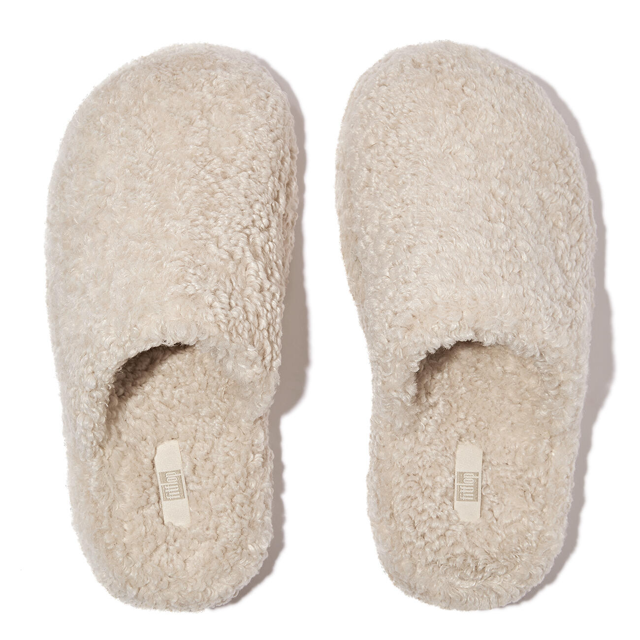 Pantoufles FitFlop peluche blanche 5/7