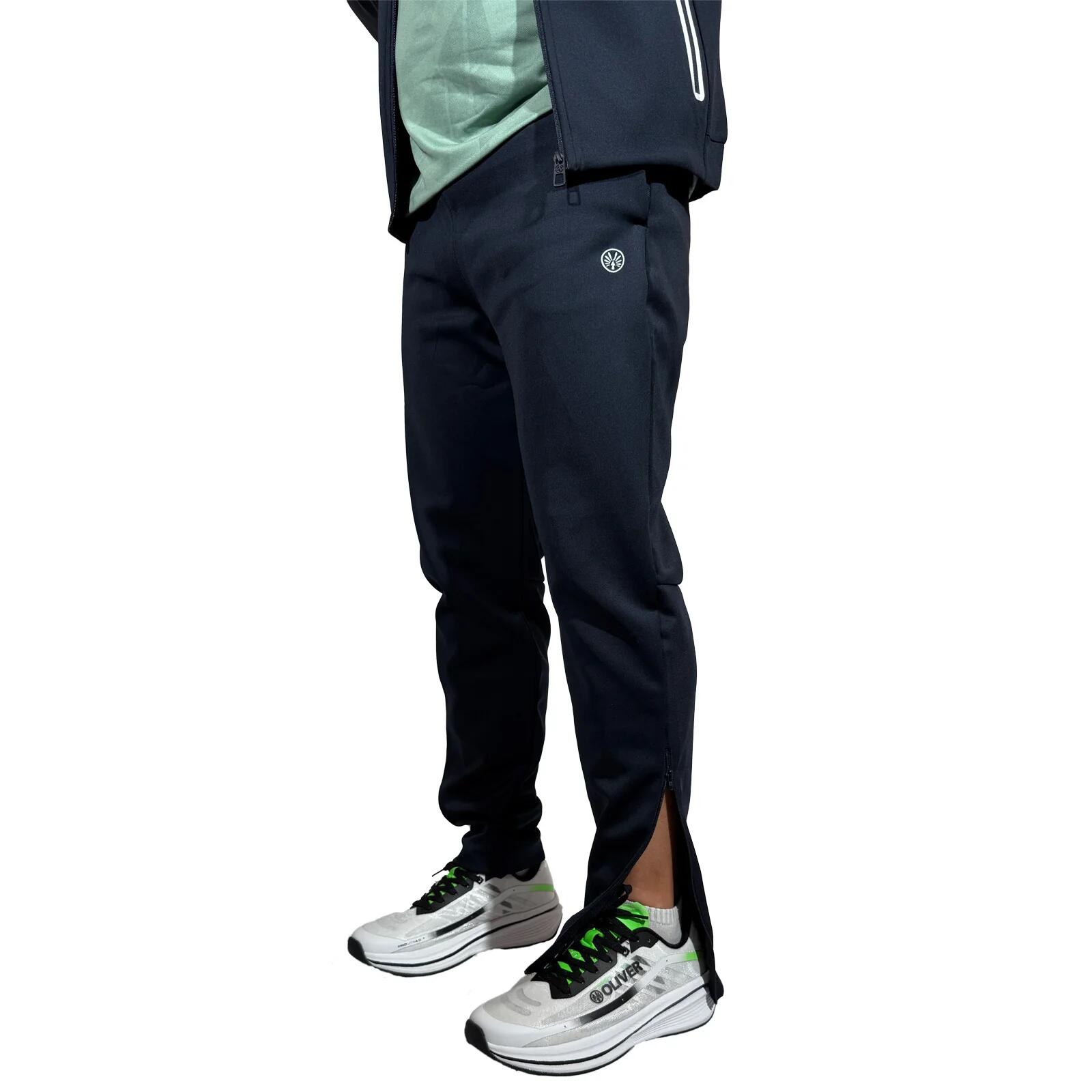 Pantaloni Uomo Sportivi A Vita Media, Neri, Con Tasche Laterali - Perfetti Per Fitness E Tempo Libero